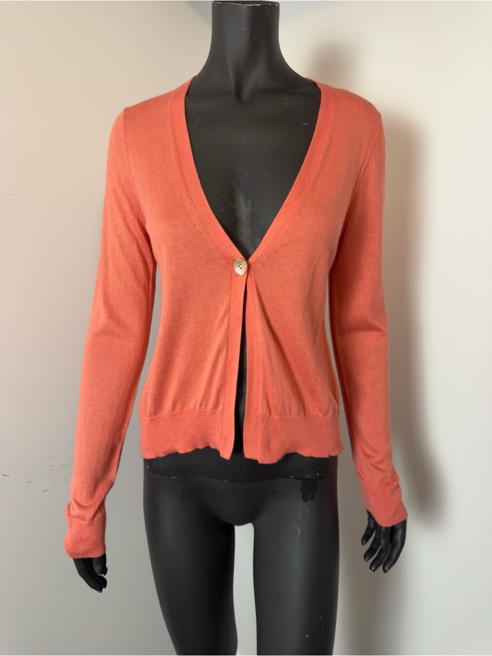 Banana Republic Silk Rabbit Hair Cardigan Sweater Coral L